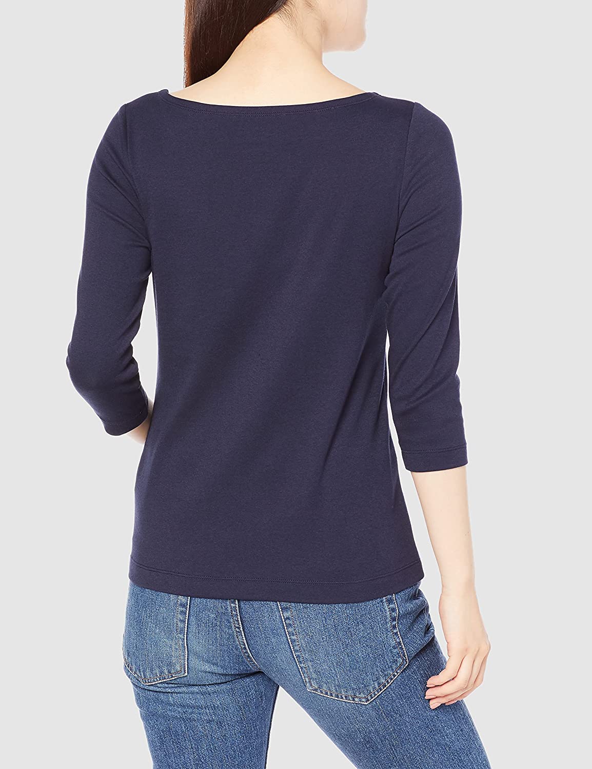 Essentials Women's Slim-Fit 3/4 Sleeve Solid Boat Neck T-Shirt - Image 7